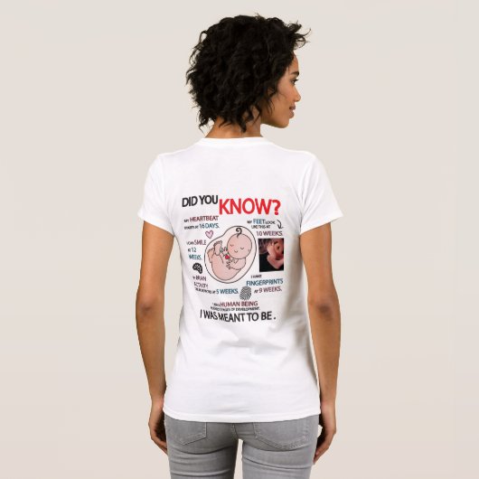 "Saviez-vous ?" T-shirt Informations Pro-Life (Dos entier)
