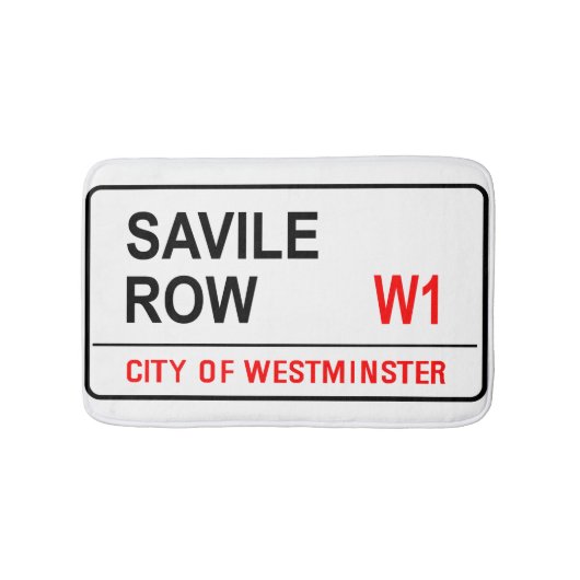 Savile Row Road Sign Badmat (Voorkant)