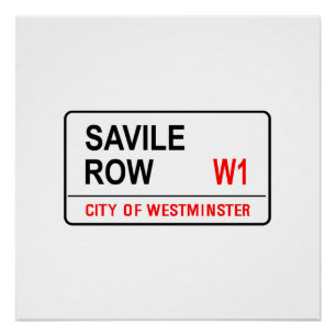 Savile Row Road Sign Perfect Poster