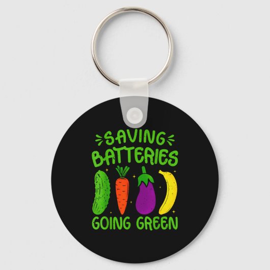 Saving Batteries Going Green Funny Inappropriate H Sleutelhanger (Voorkant)