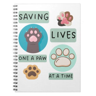 Saving Lives One Paw At A Time – Vet Animal Design Notitieboek