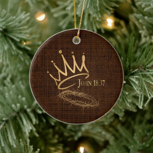 SAVIOR KING Elegant Brons/Goud Kerstmis Keramisch Ornament (Boom)