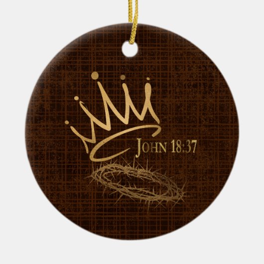 SAVIOR KING Elegant Brons/Goud Kerstmis Keramisch Ornament (Voorkant)
