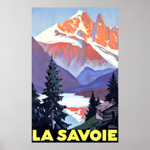 Savoie, Franse Alpen, Frankrijk, bergen op sneeuw Poster