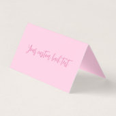 Savoir cancer du sein script rose Place Card (Back)