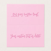 Savoir cancer du sein script rose Place Card (Outside Unfolded)