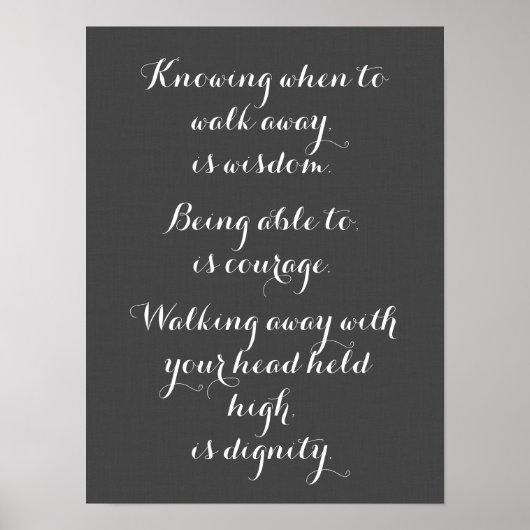 Savoir Quand Partir Est Une Affiche De Sagesse (Devant)