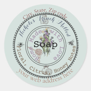 savon à la menthe étiquette français