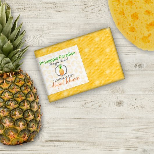 Savon artisanal à l'ananas | Étiquette cadeau