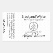 Savon artisanal noir et blanc | Étiquette cadeau (Devant)