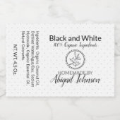 Savon artisanal noir et blanc | Étiquette d'analys (Étiquettes simples)