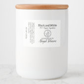 Savon artisanal noir et blanc | Étiquette d'analys (Devant)