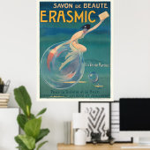 Savon De Beauté Erasmic France Poster vintage 1912 (Bureau à domicile)