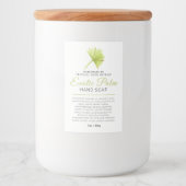 Savon de beauté étiquette palme tropicale logo ou  (Devant)
