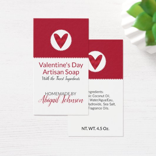 Savon fait main pour la Saint-Valentin Rouge Cœur (Bureau)