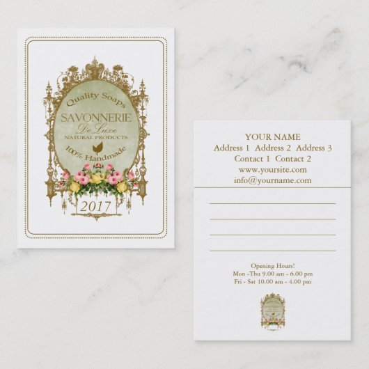 SAVONNERIE ~ Carte de visite (Devant / Derrière)