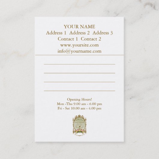 SAVONNERIE ~ Carte de visite (Dos)