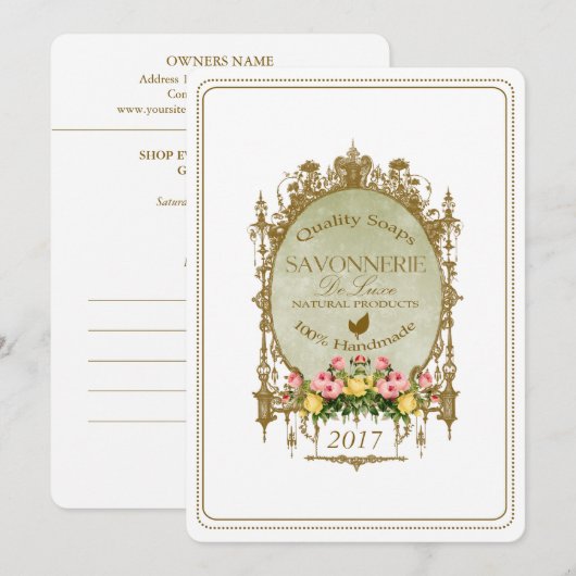 SAVONNERIE ~ Carte d'invitation (Devant / Derrière)