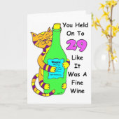 Savor la carte d'anniversaire Winey du chat 30 (Fleur jaune)