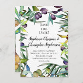 Savory Oliving Tuscan Waterverf Save the Date Kaart (Voorkant / Achterkant)
