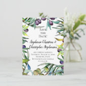 Savory Oliving Tuscan Waterverf Save the Date Kaart (Staand voorkant)