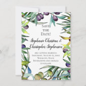 Savory Oliving Tuscan Waterverf Save the Date Kaart (Voorkant)