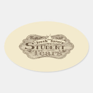Savory Student Tears Hand Drawn Chalkboard Ovale Sticker
