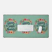 Savourez les moments simples Citation florale Boho (Clavier et souris)