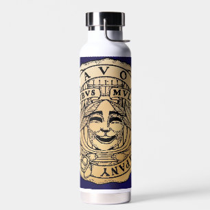 Savoy blauwe en gouden waterfles