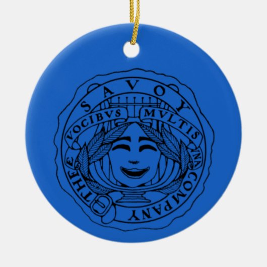 Savoy ceramic ornament blue (Voorkant)