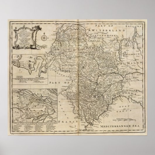 Savoy, Piemont, Montferrat Poster (Voorkant)