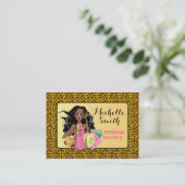 Savvy Shopper Carte de visite afro-américain (Debout devant)