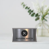 Saw en Hammer | Metaal Visitekaartje (Staand voorkant)