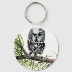 Saw Whet Owl sleutelhanger