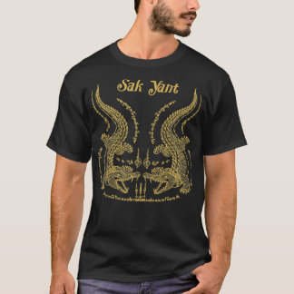Sawadee Thai Traditional Sak Yant Thai Twin Tigers T-shirt
