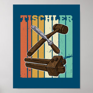 Sawmill Carpenter Carpenter Woodwerker Chainzaag Poster