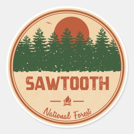 Sawtooth National Forest Ronde Sticker (Voorkant)
