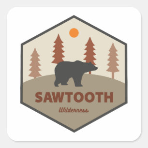 Sawtooth Wilderness Idaho Beer Vierkante Sticker