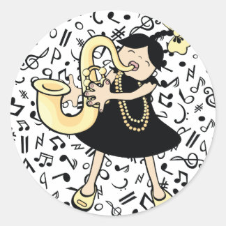 sax baby ronde sticker