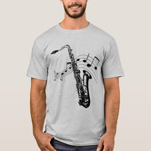Sax en notes t-shirt (Voorkant)