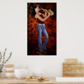 "SAX FOR HIRE" SAXOPHONE Music Poster d'art (Cuisine)
