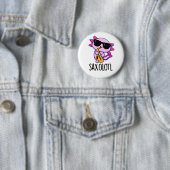 Sax-olotl Grappige Saxofoon Puns Ronde Button 5,7 Cm (In situ)