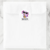 Sax-olotl Grappige Saxofoon Puns Ronde Sticker (Tas)