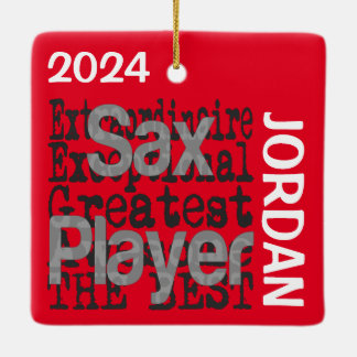 Sax Player Extraordinaire CUSTOM Keramisch Ornament