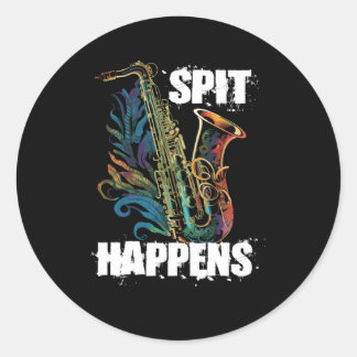 Sax-spelers Ronde Sticker