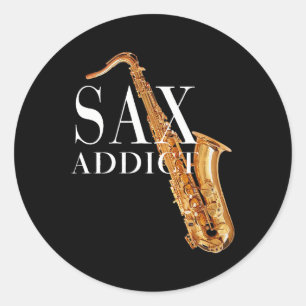 Saxaphone liefhebbers jazz verslaafden T-shirt Ronde Sticker