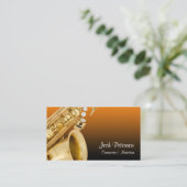 Saxaphone Orange Gradient Carte de visite (Debout devant)