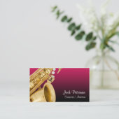 Saxaphone Red Gradient Carte de visite (Debout devant)