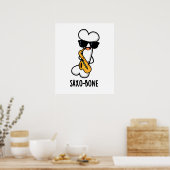 Saxo-bone Grappig bot grappig muziek woordspeling Poster (Keuken)