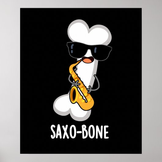 Saxo-bone Grappig bot grappig muziek woordspeling Poster (Voorkant)
